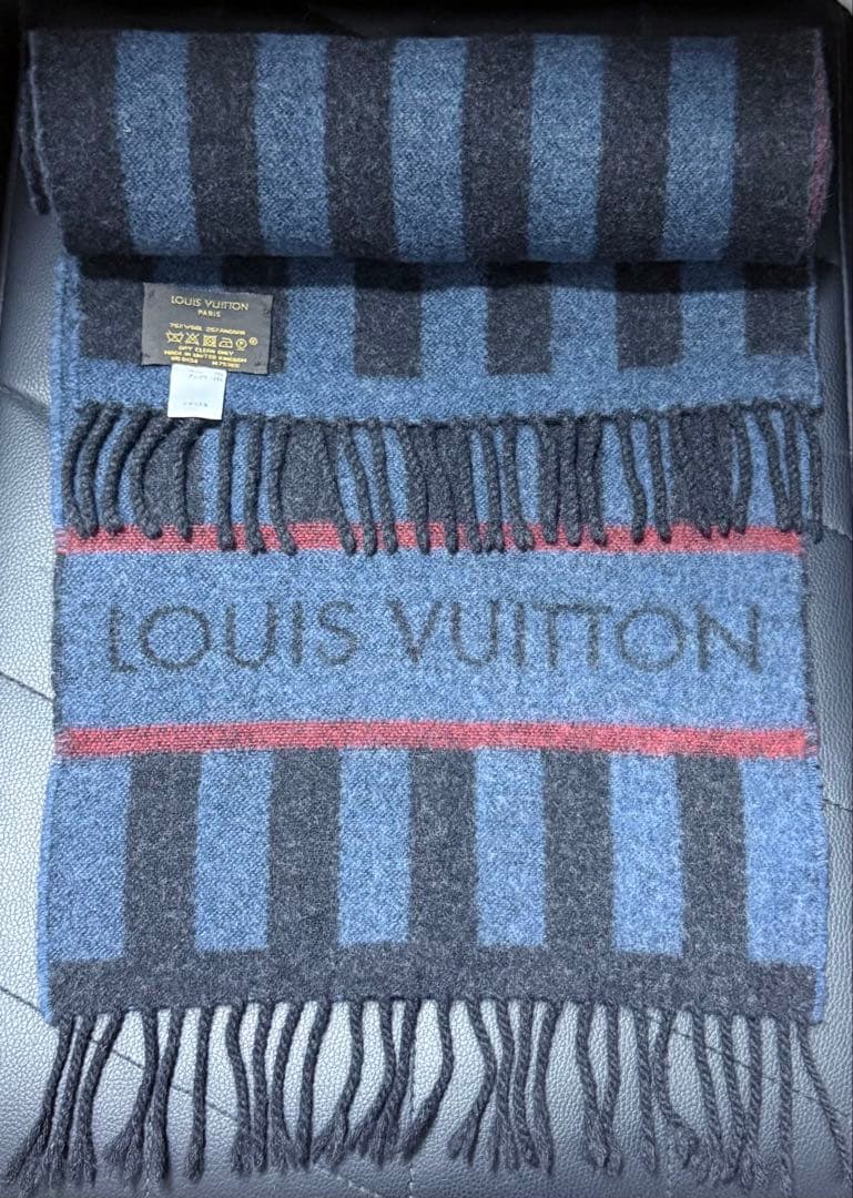 国内正規品 英国製 ルイ・ヴィトン アンゴラ混 エシャルプ バルーン マフラー
