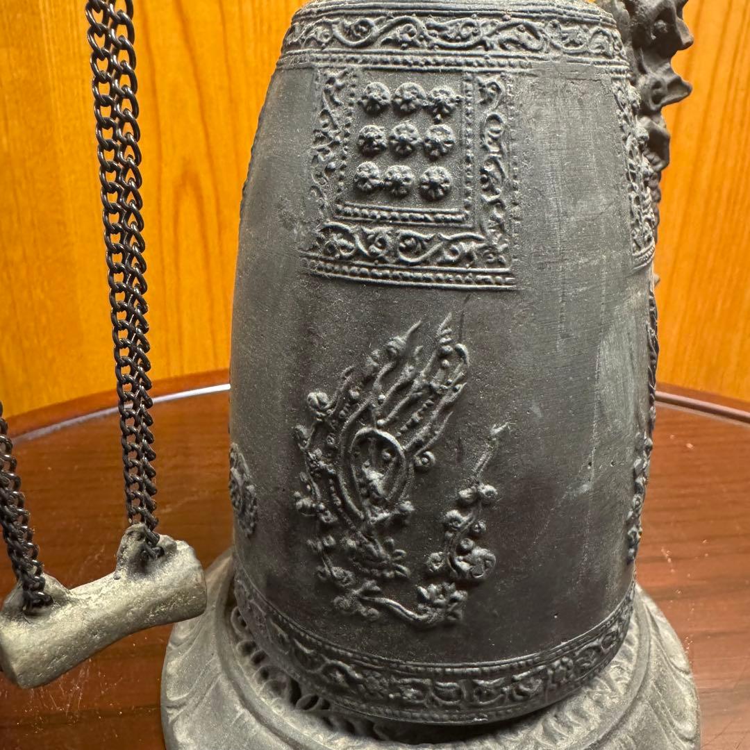 銅製 釣鐘 龍台座 鳴物 風水 仏教美術 龍の鐘