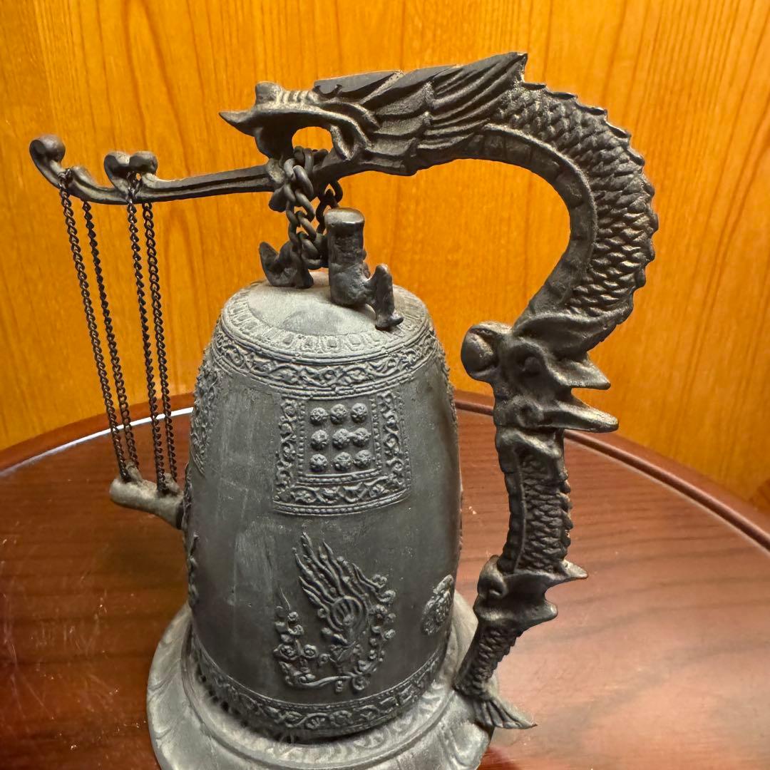 銅製 釣鐘 龍台座 鳴物 風水 仏教美術 龍の鐘
