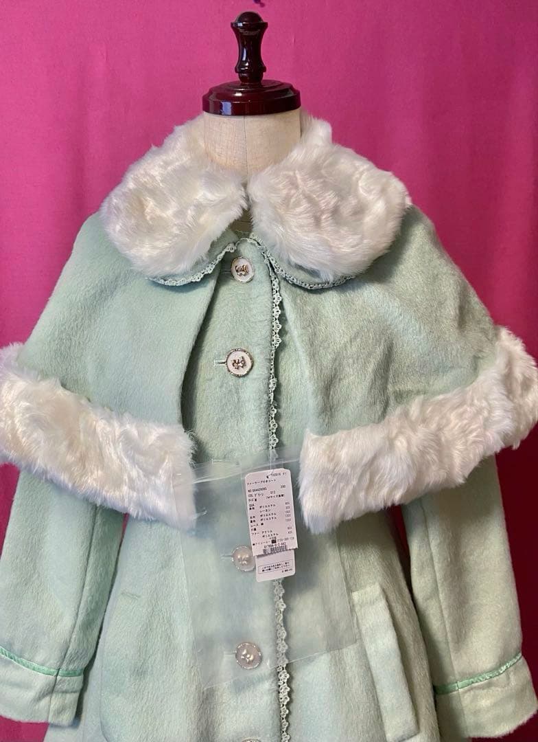 新品タグ　axes femme ファーケープ付きコート