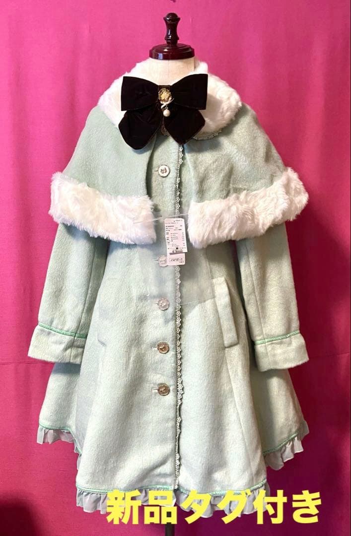 新品タグ　axes femme ファーケープ付きコート