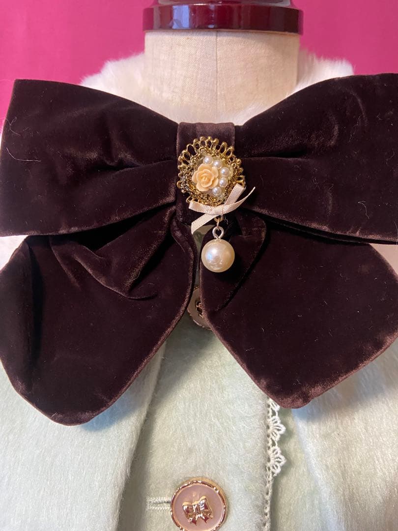 新品タグ　axes femme ファーケープ付きコート