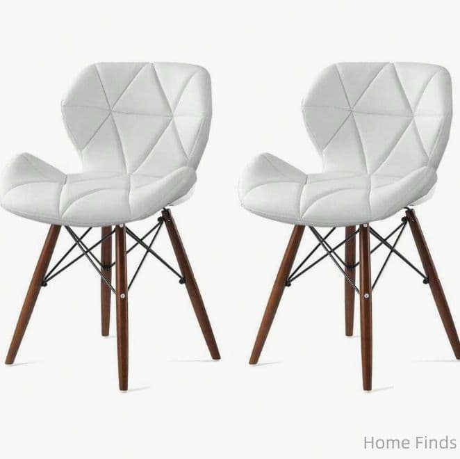 ダイニングチェア 4 脚セット PU レザー 木脚 北欧風 組立簡単