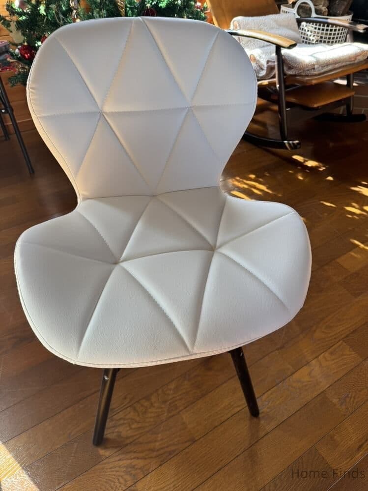 ダイニングチェア 4 脚セット PU レザー 木脚 北欧風 組立簡単