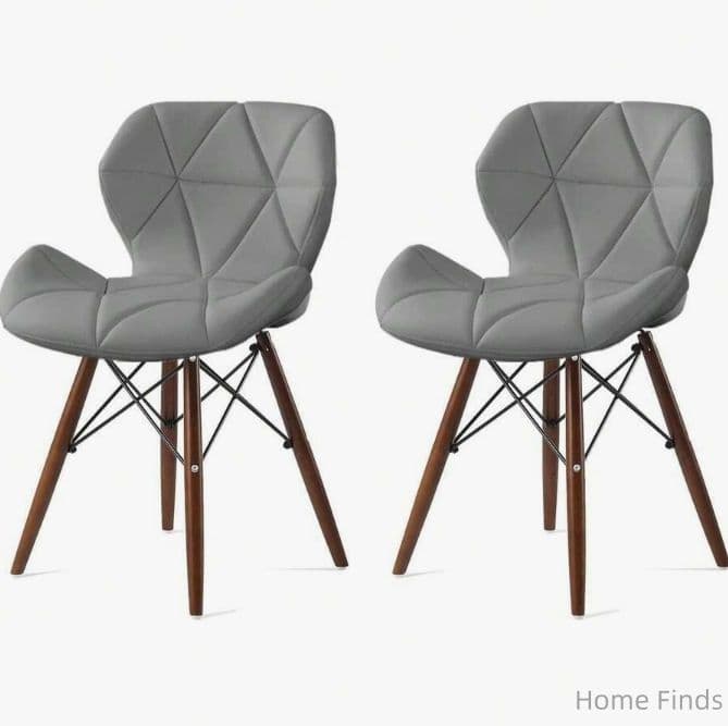 ダイニングチェア 4 脚セット PU レザー 木脚 北欧風 組立簡単