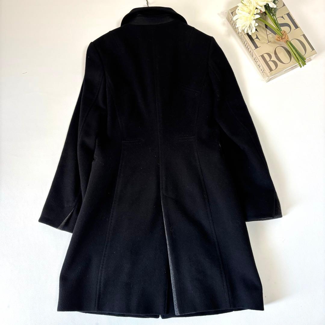 【美品/XL相当】ポールスミス ステンカラーコート カシミヤ混 マルチストライプ