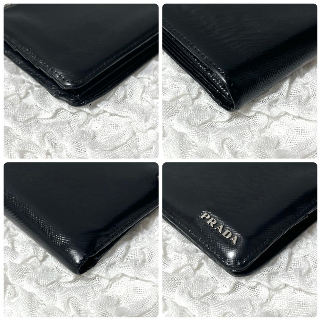 美品 プラダ サフィアーノ 二つ折り財布 小銭入れ  カード コンパクト