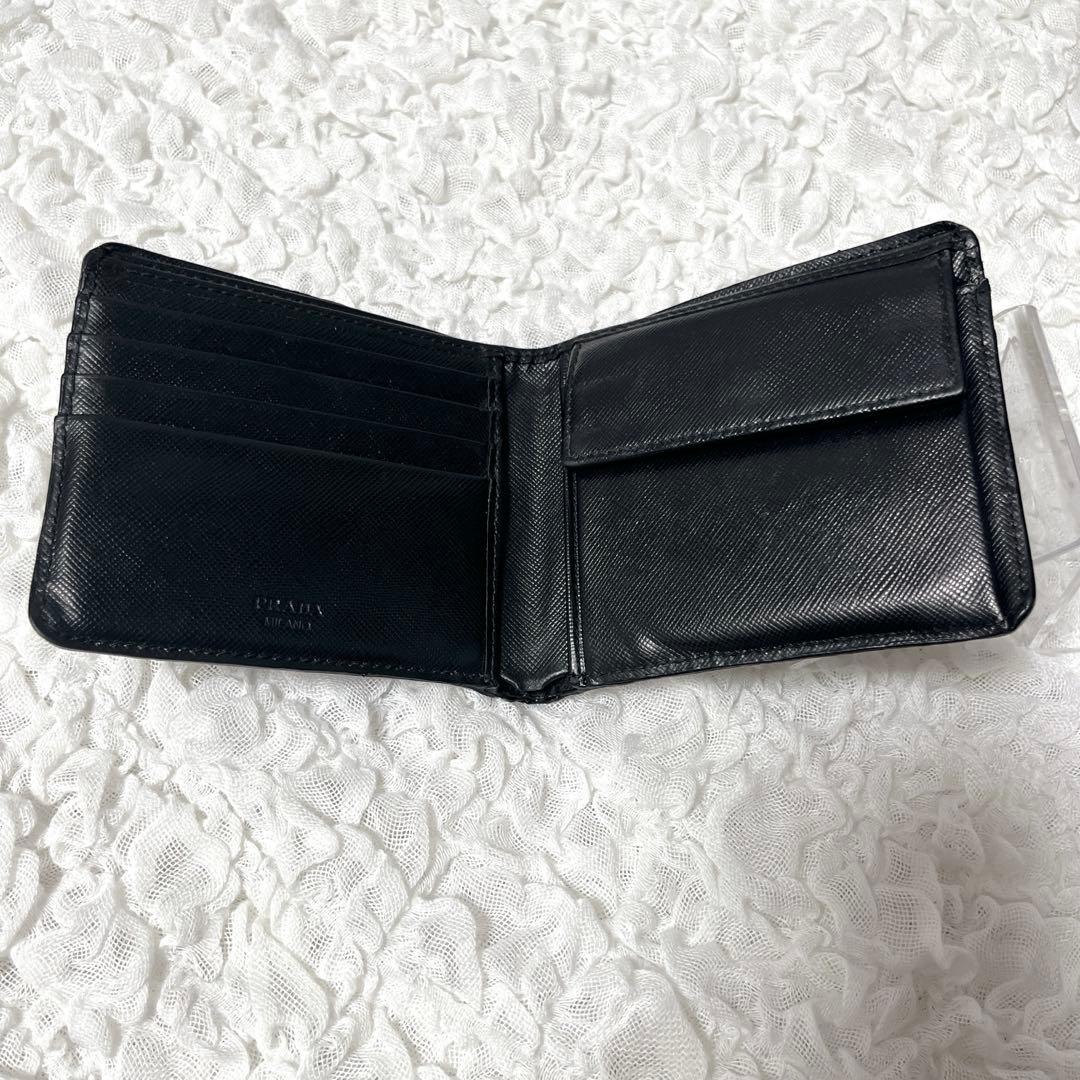 美品 プラダ サフィアーノ 二つ折り財布 小銭入れ  カード コンパクト