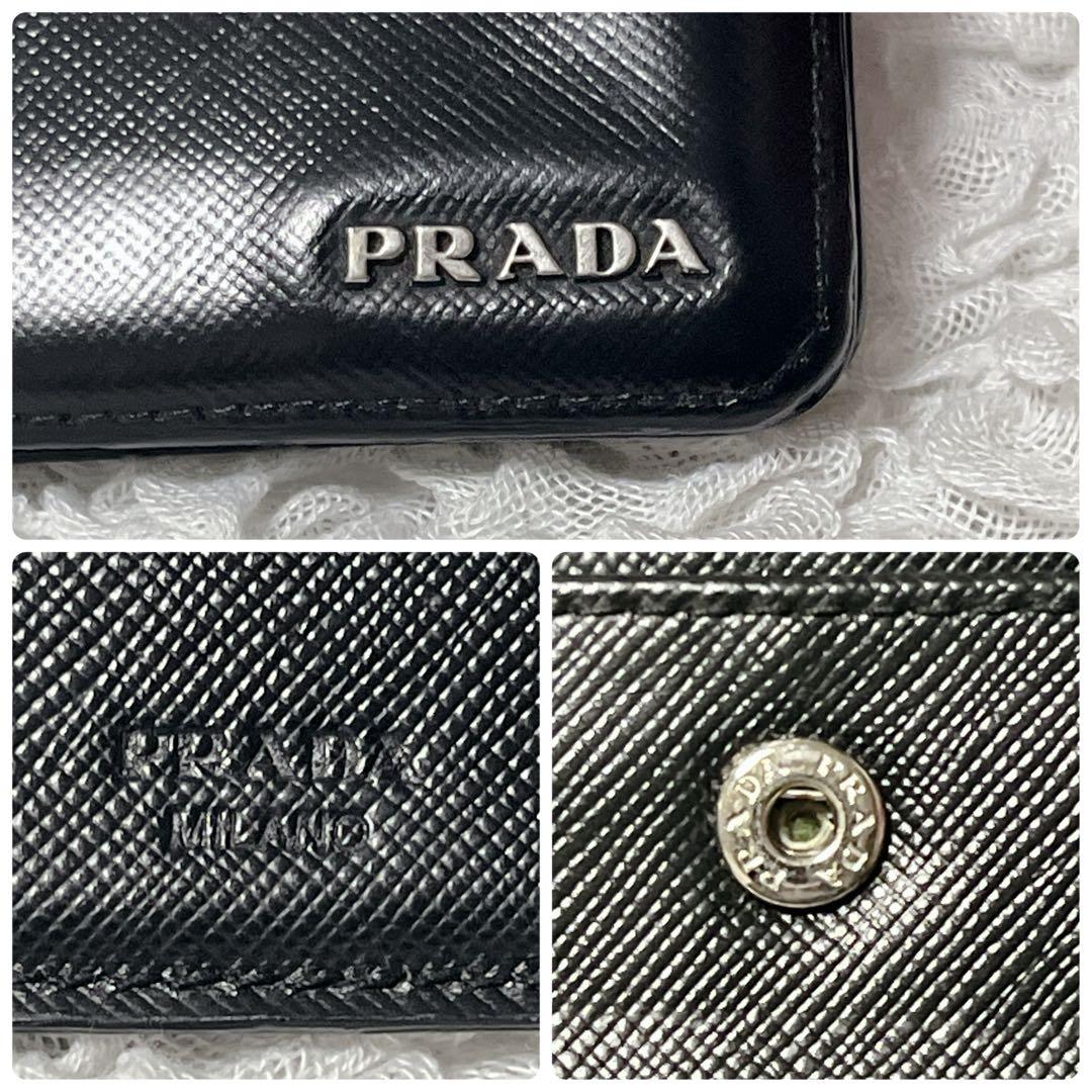 美品 プラダ サフィアーノ 二つ折り財布 小銭入れ  カード コンパクト