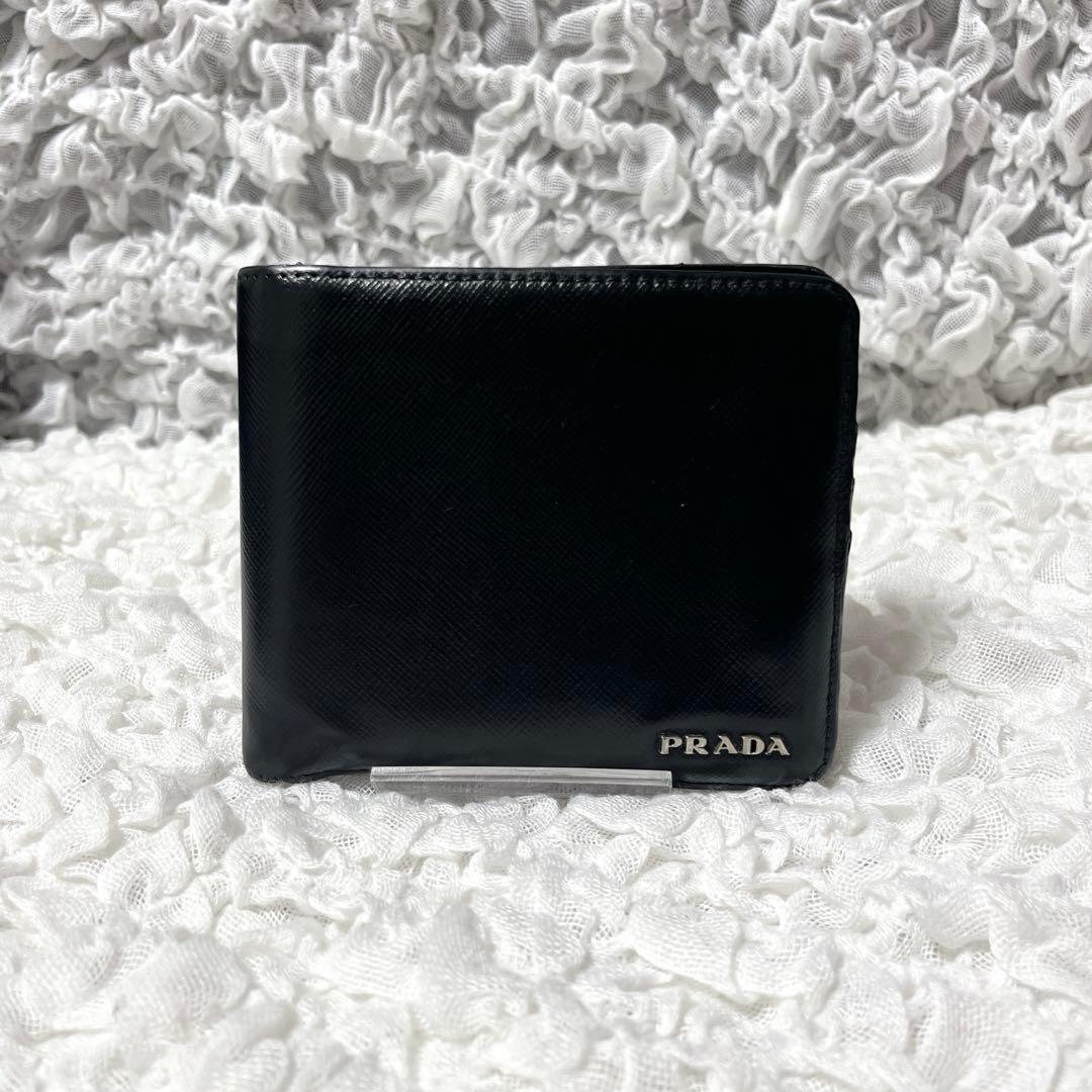 美品 プラダ サフィアーノ 二つ折り財布 小銭入れ  カード コンパクト
