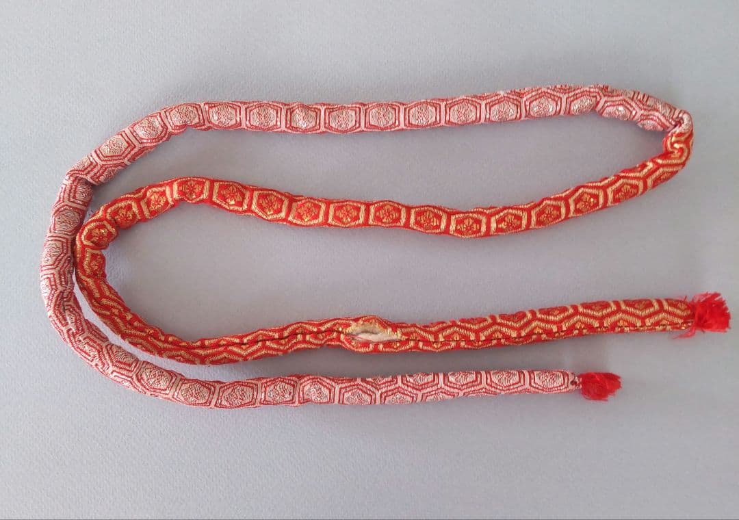 【オレンジ】七五三　3歳から5歳　帯　着物フルセット　女の子　朱色