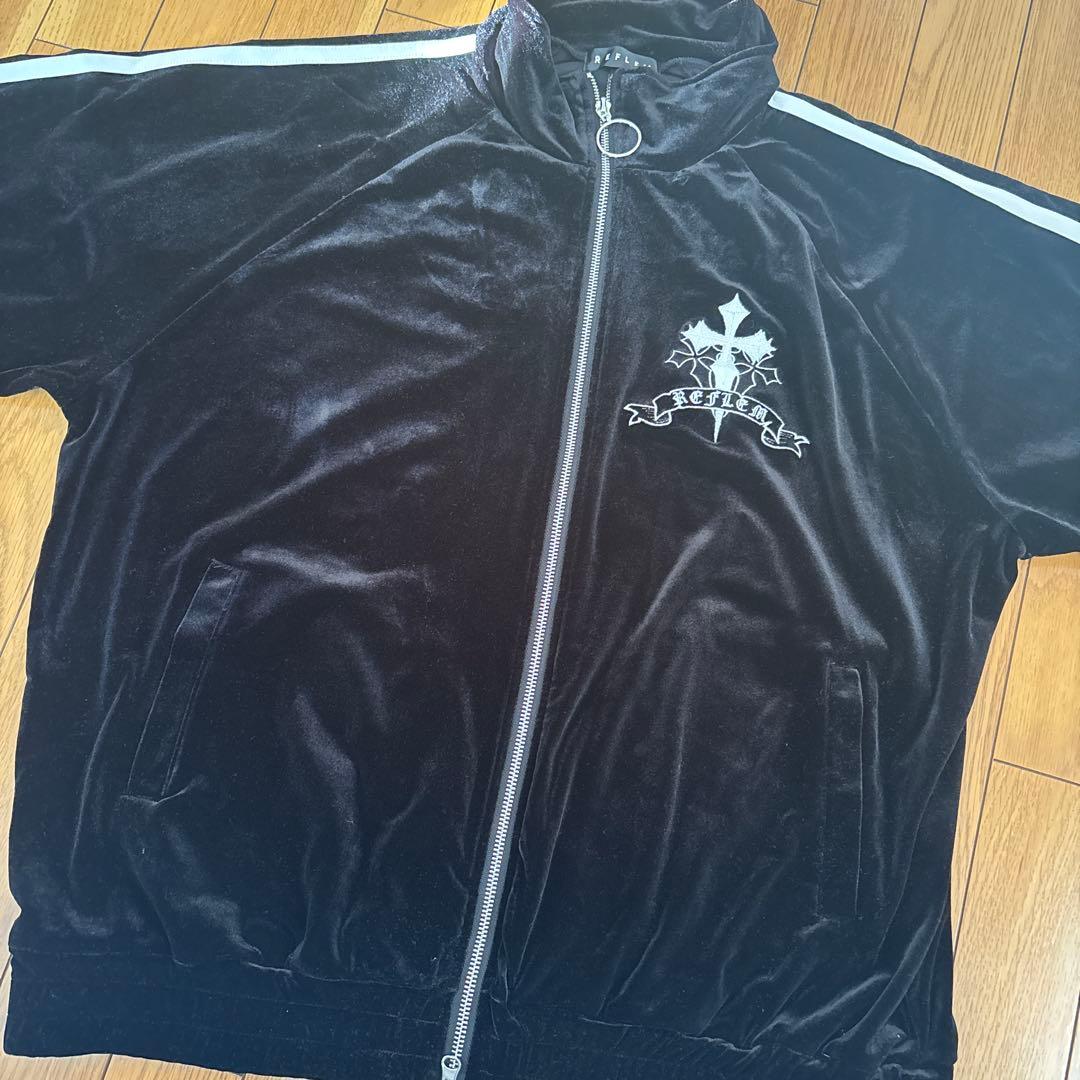 REFLEM TOKYO クロス刺繍ベロアジャージ 上下セット