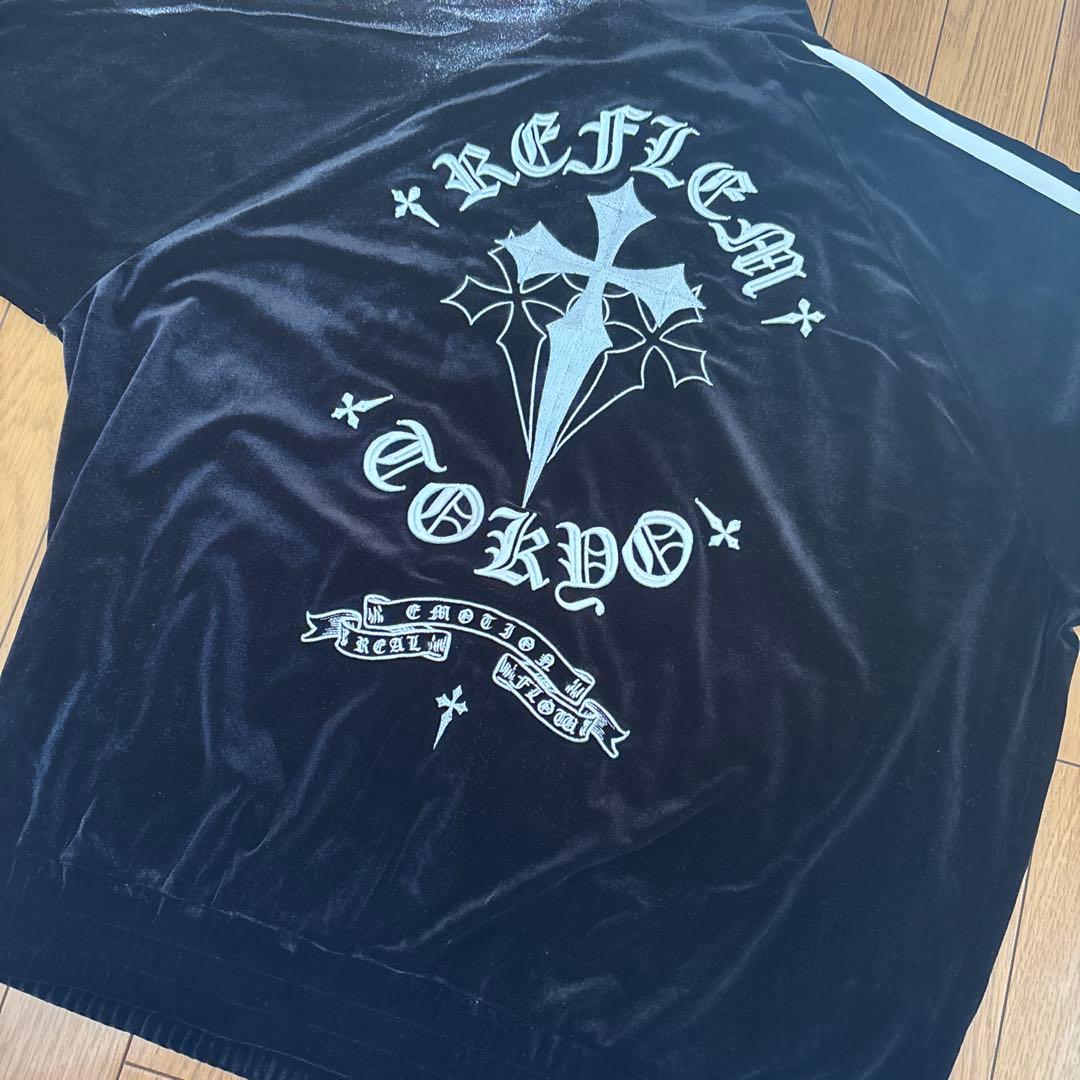 REFLEM TOKYO クロス刺繍ベロアジャージ 上下セット