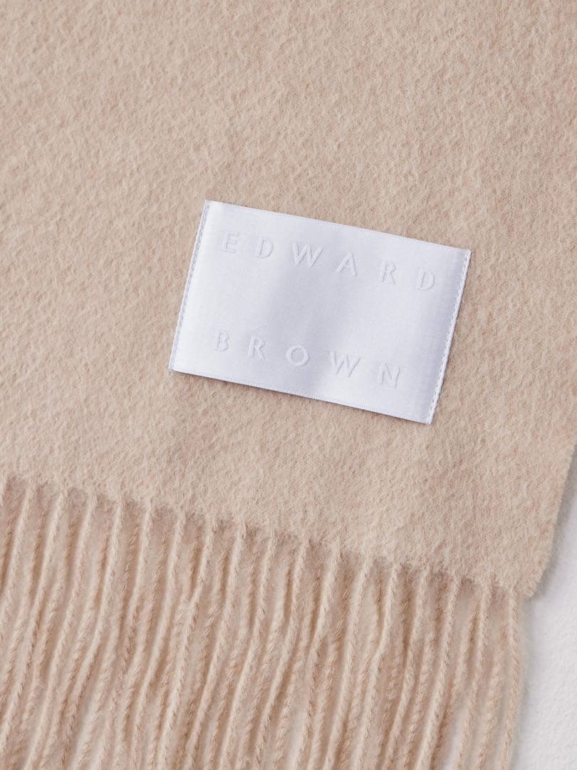 極美品✨EDWARD BROWN ピュアカシミヤ100%マフラー エクリュ