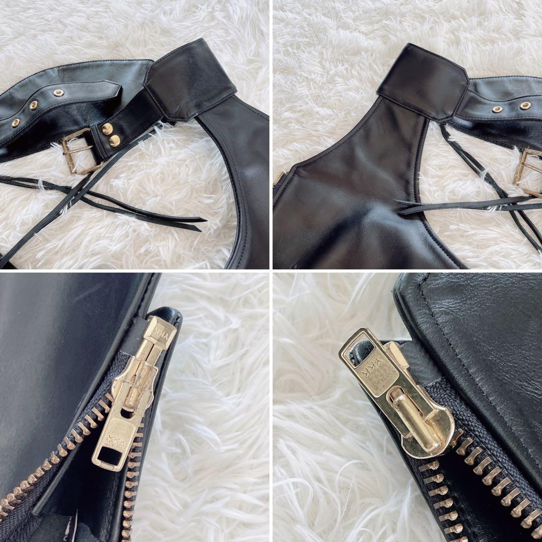 【KADOYA】カドヤ チャップス 牛革 バイク パンツ 23サイズ ブラック