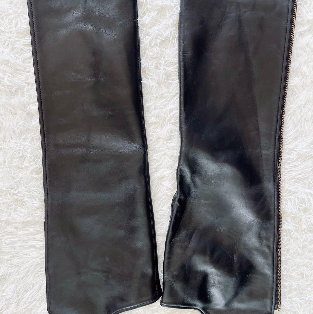 【KADOYA】カドヤ チャップス 牛革 バイク パンツ 23サイズ ブラック