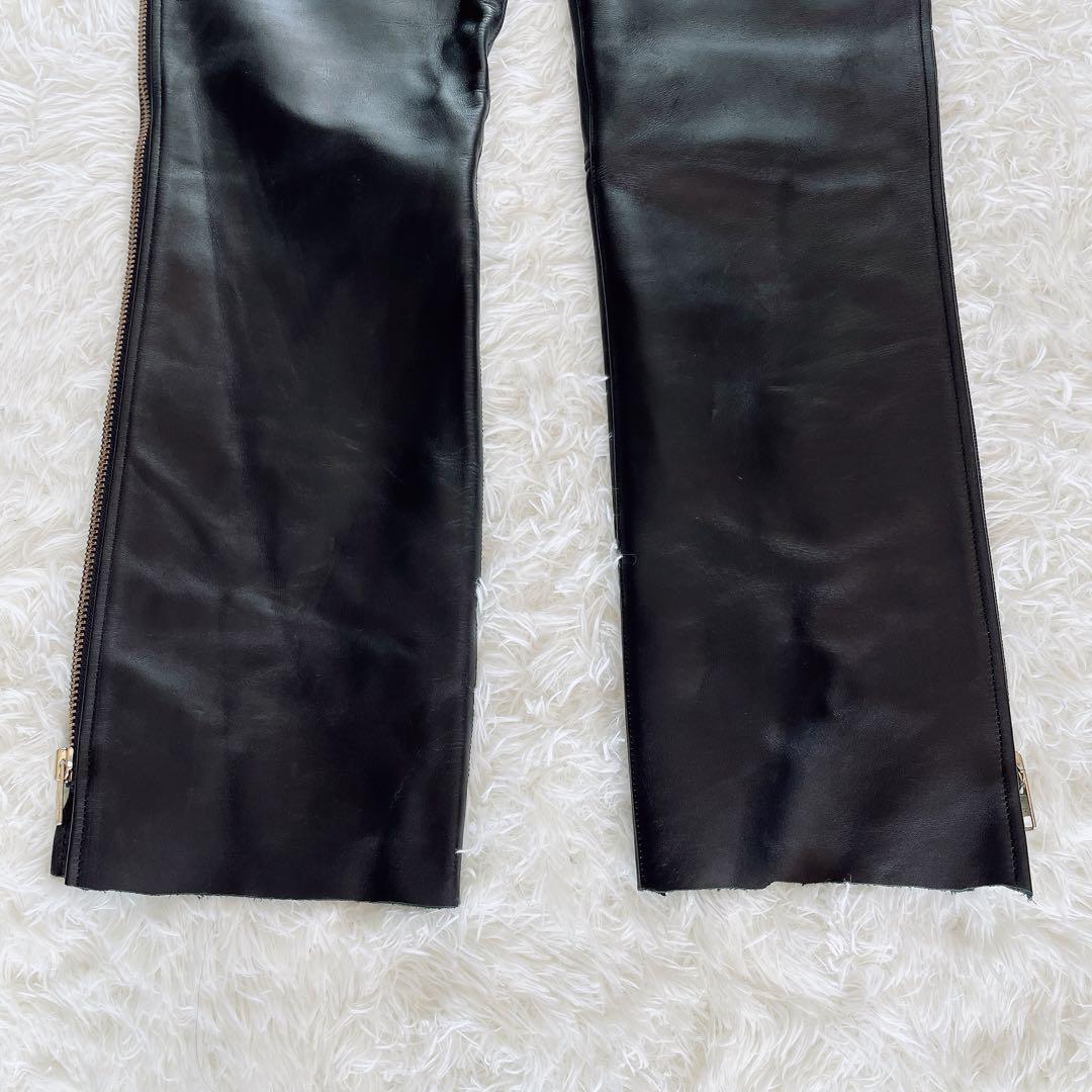 【KADOYA】カドヤ チャップス 牛革 バイク パンツ 23サイズ ブラック