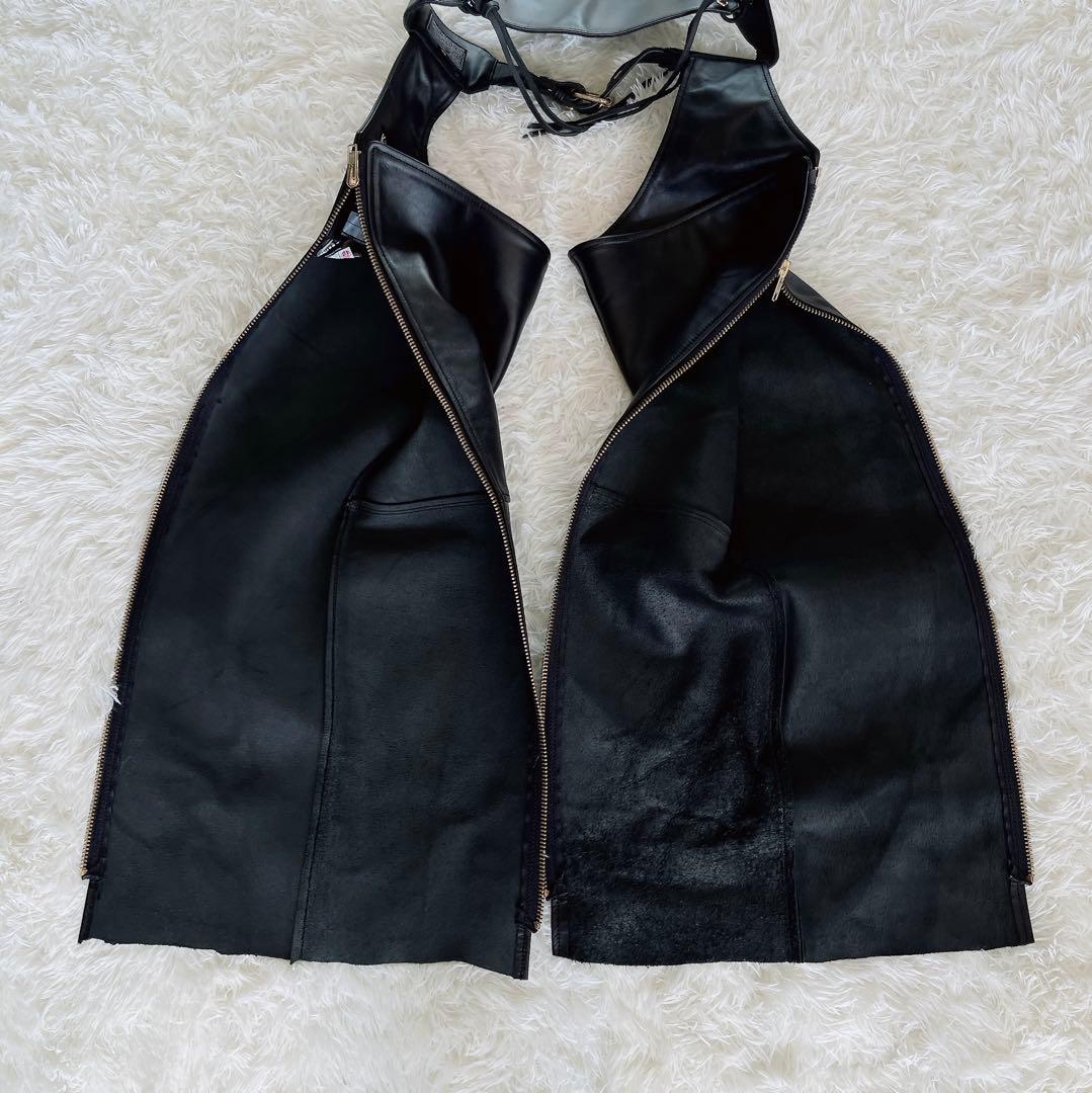 【KADOYA】カドヤ チャップス 牛革 バイク パンツ 23サイズ ブラック