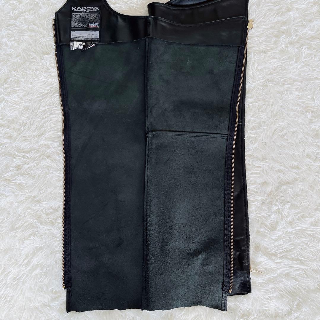 【KADOYA】カドヤ チャップス 牛革 バイク パンツ 23サイズ ブラック