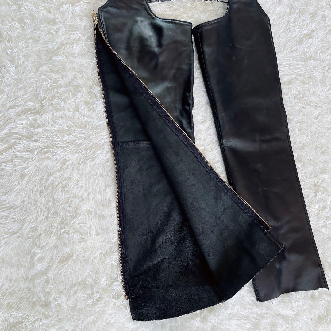 【KADOYA】カドヤ チャップス 牛革 バイク パンツ 23サイズ ブラック