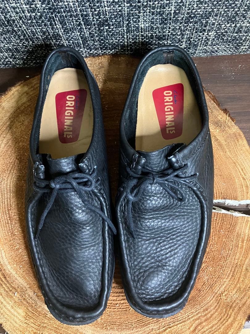 【美品】Clarks クラークスオリジナル　オールレザー　ワラビー　シボ 加工