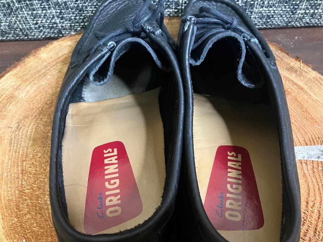 【美品】Clarks クラークスオリジナル　オールレザー　ワラビー　シボ 加工