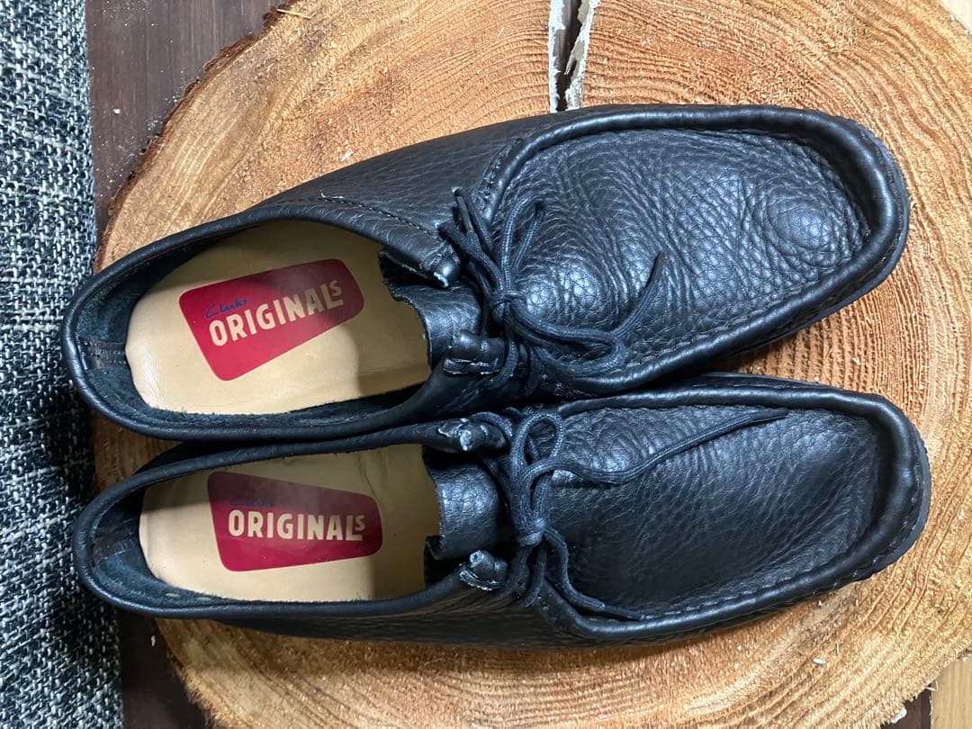【美品】Clarks クラークスオリジナル　オールレザー　ワラビー　シボ 加工