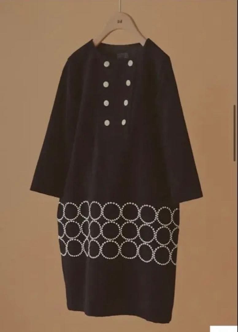 ミナペルホネン tambourine タンバリンワンピース ネイビー　120cm