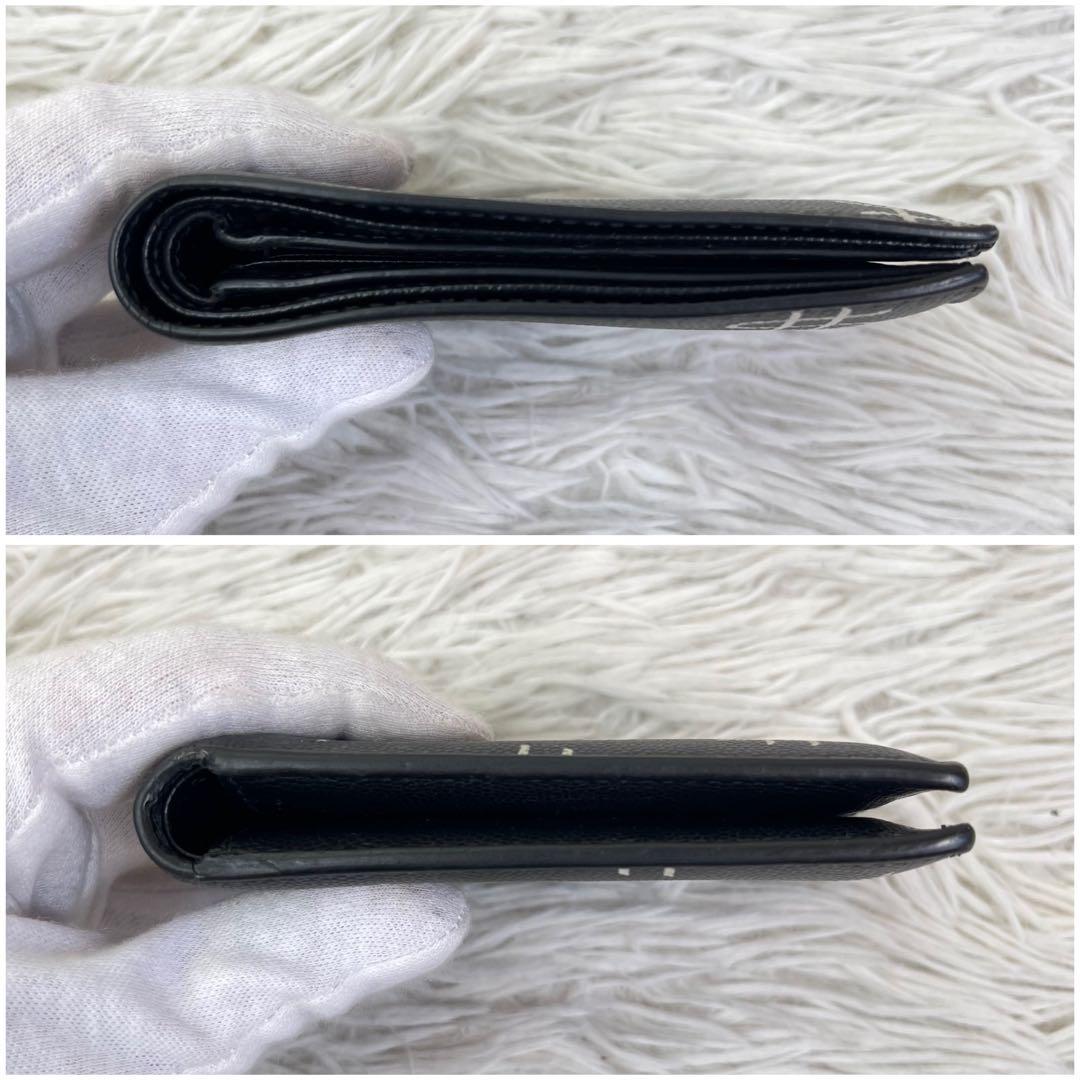 激レア✨️サンローラン 二つ折り財布 キャビア ドルマーク レザー ブラック