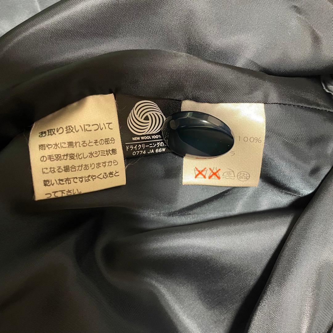 【カシミヤ100%×極美品】マキシ丈比翼ロングコート 日本製 青緑 XL