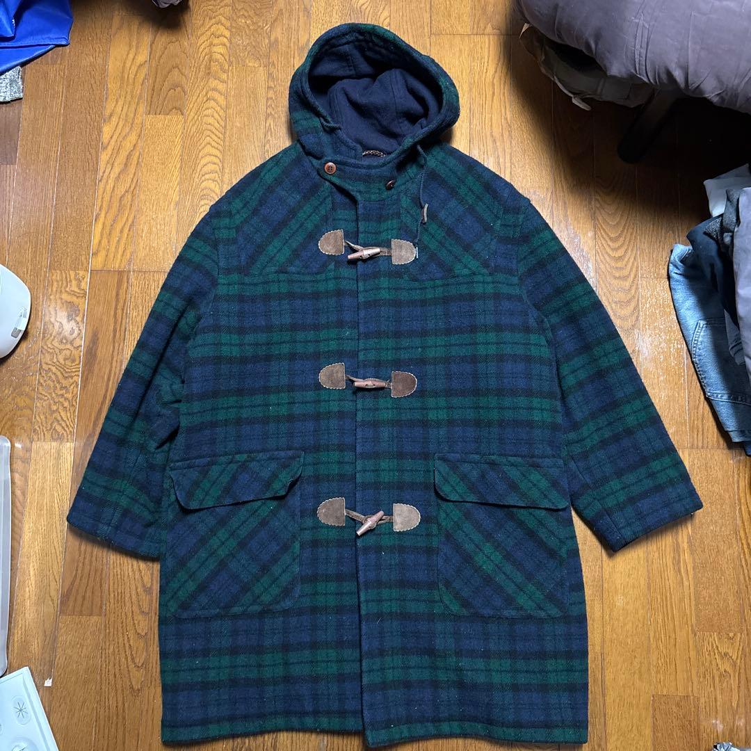 80~90's LLBEAN ブラックウォッチダッフルコート ウールコートラルフ