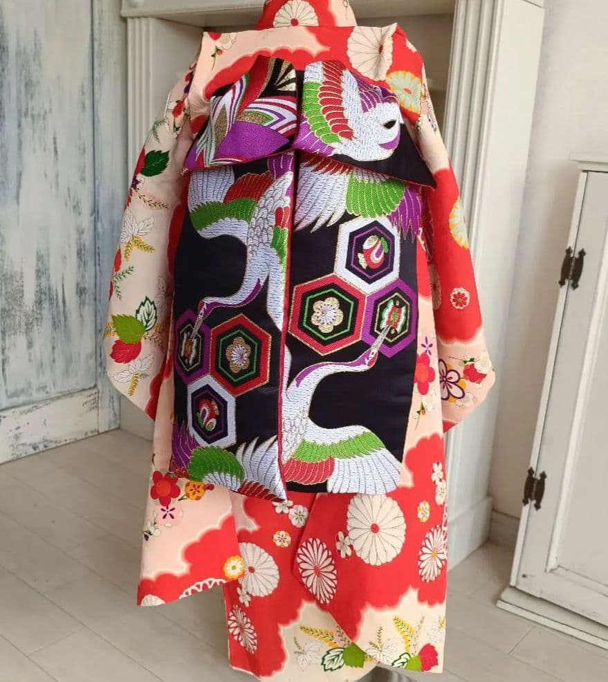 専用です☆　　　アンティークピンククリームオレンジの着物