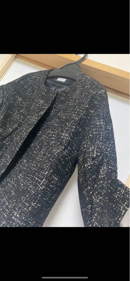 Aga GIOLICA DESIGN ノーカラーツイードジャケット