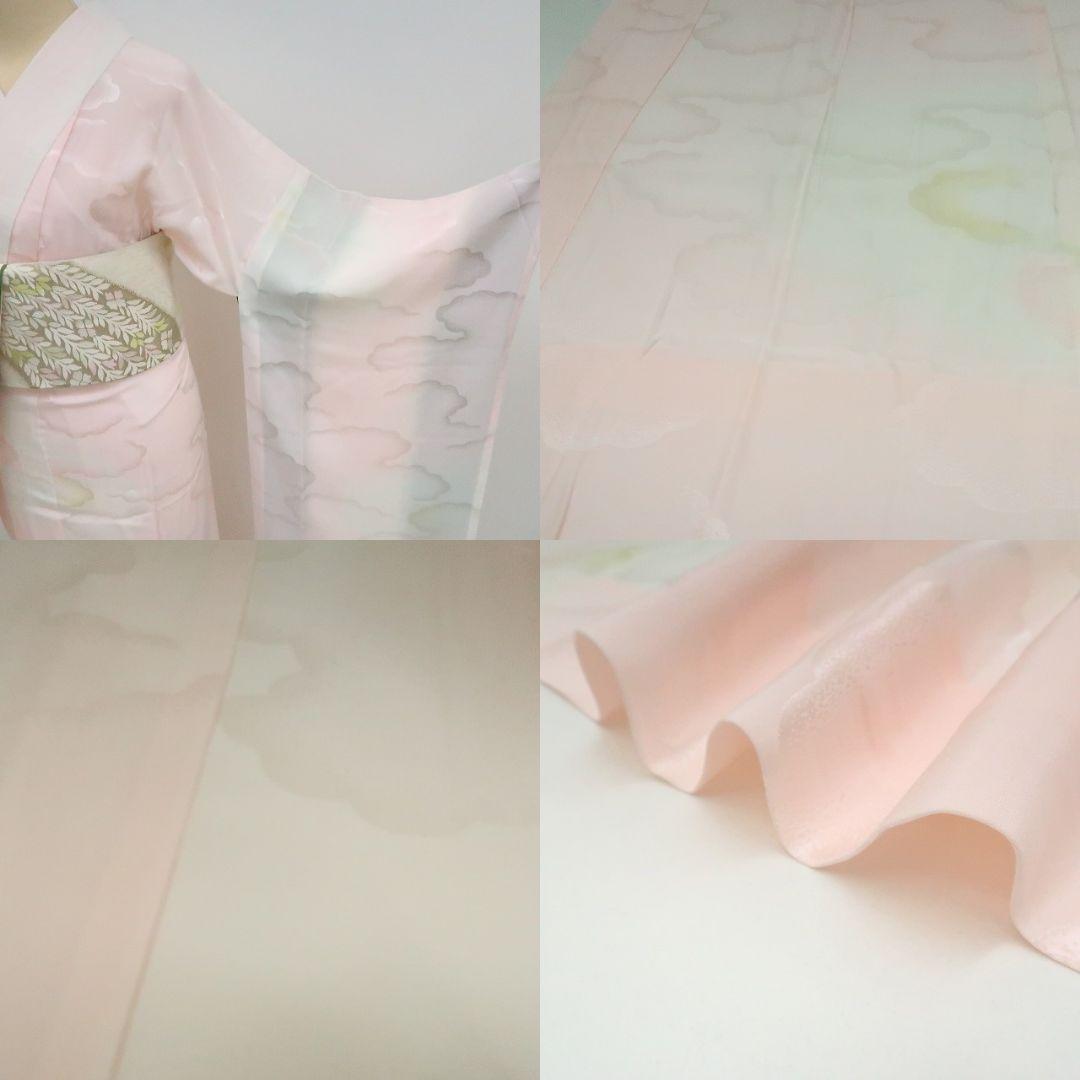 ｍ1972＊美品 正絹 金通し 金駒刺繍 桜 手縫い仕立て 振袖・襦袢2点セット