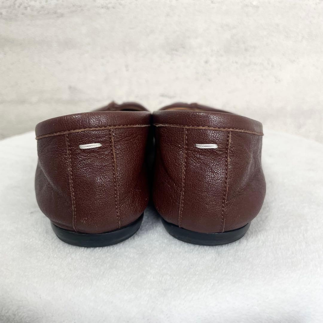 メゾンマルジェラ　フラットシューズ　足袋　レザー　ブラウン　本革