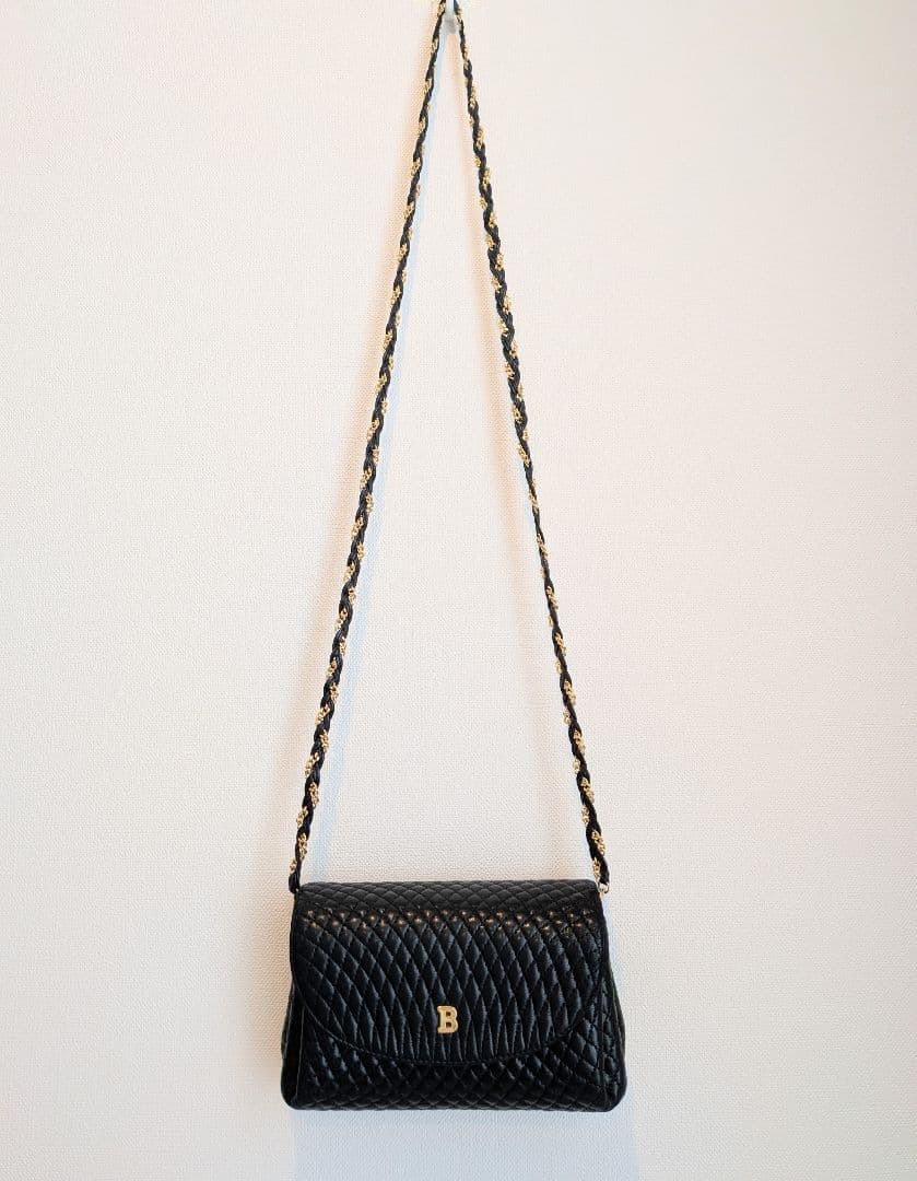 BALLY バリー ヴィンテージ キルティング ショルダーブラック レザー　美品
