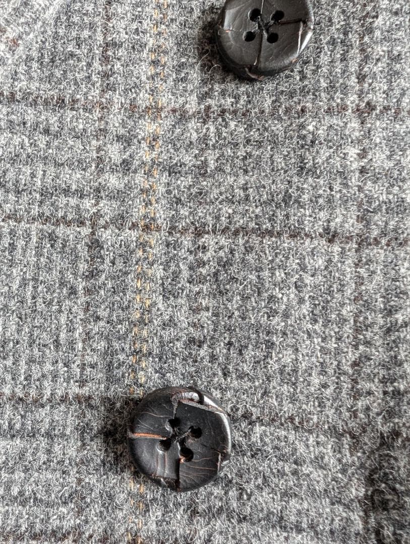 グレー チェック柄 ダブルブレストコート 23区　ロングマギー社製