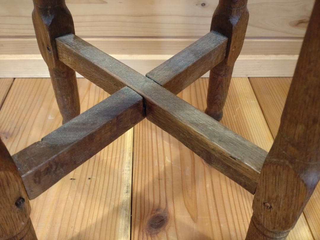 昭和レトロ３点セット　スツール　5段小引出し　ちゃぶ台　無垢材　小道具　民具