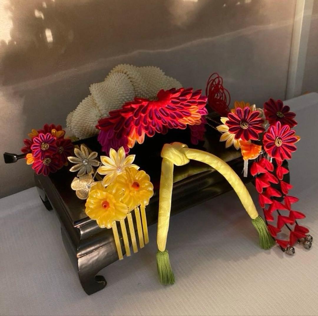 専用　希少　舞妓簪　花櫛簪平打ち簪　花簪　鼈甲色簪　Uピン簪　玉簪　水引簪