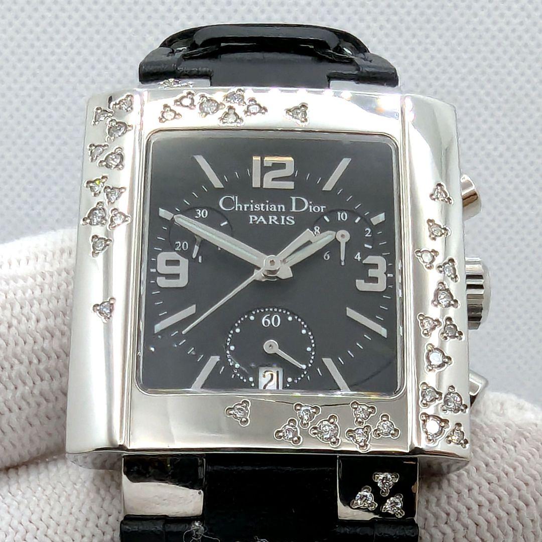 Christian Dior リヴァ ダイヤベゼル クロノグラフ 腕時計 不動