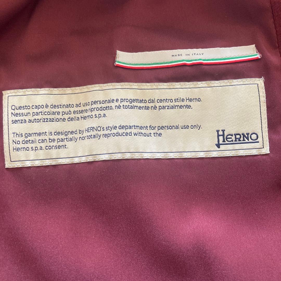 Herno バーガンディ チェスターコート　カシミヤ100