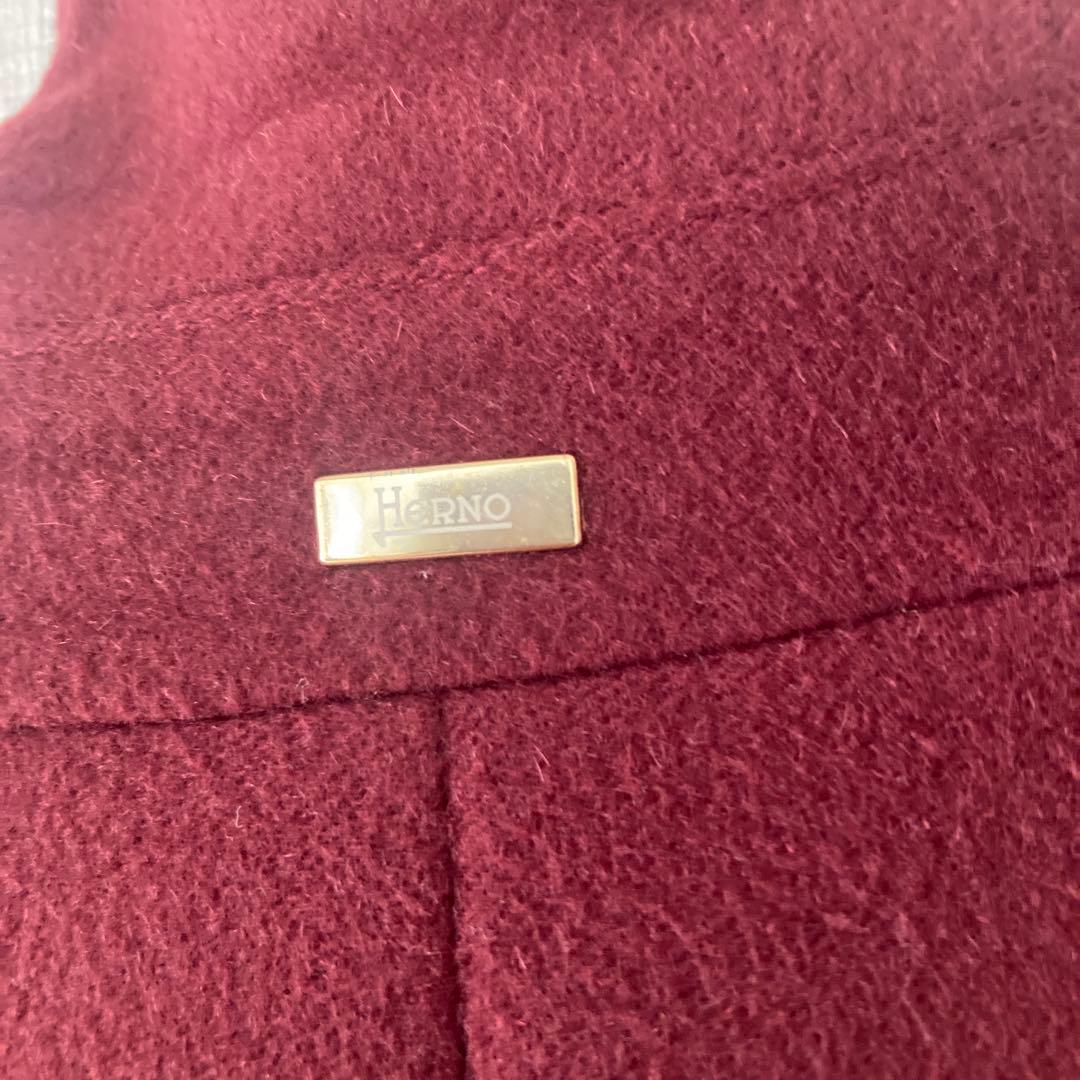 Herno バーガンディ チェスターコート　カシミヤ100
