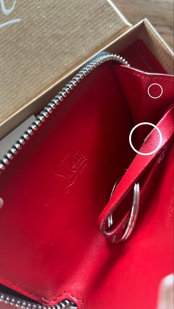 ルブタン キーケース パネトーネ シルバー グレー キーケース