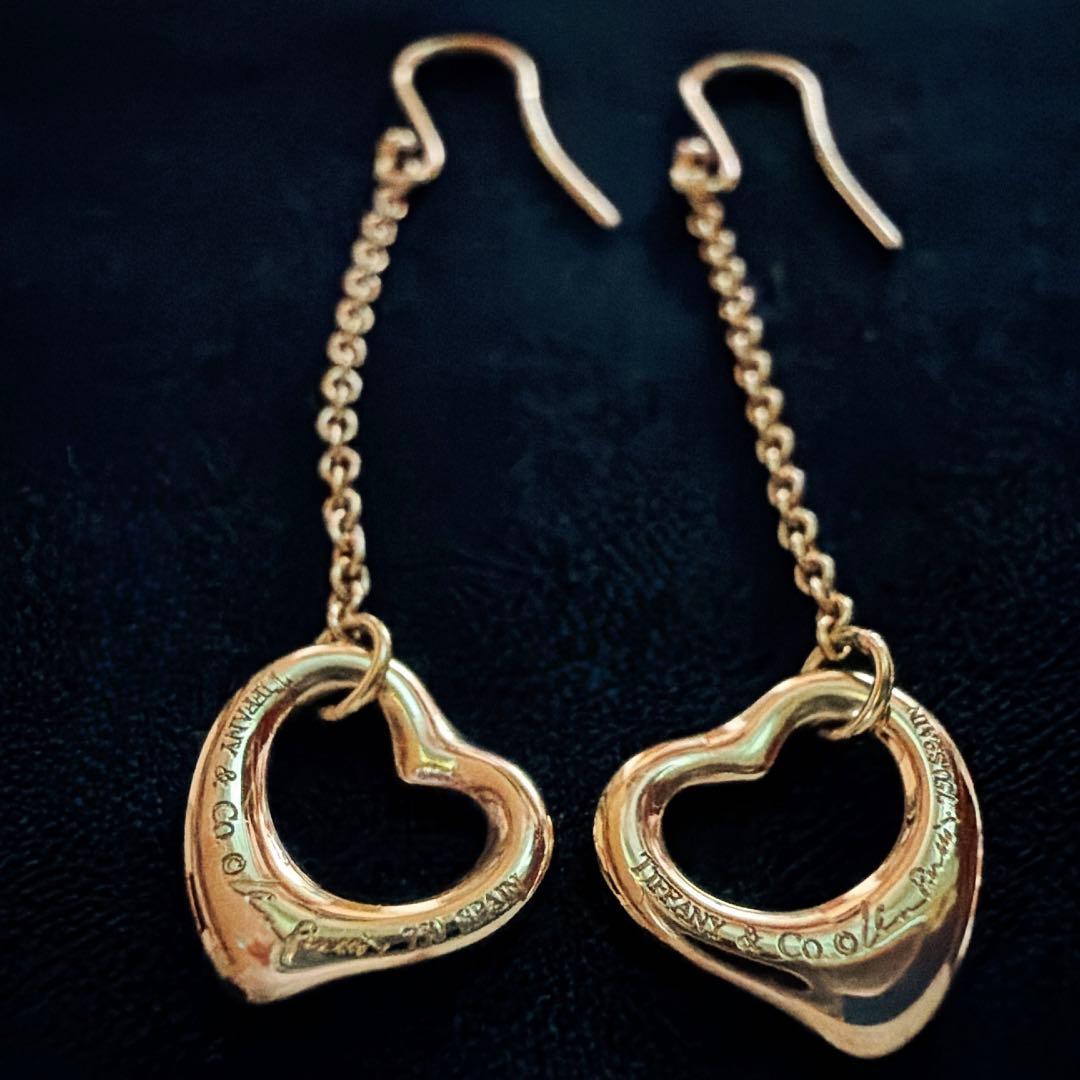 Y 　TIFFANYティファニー K18金　オープンハートピアス