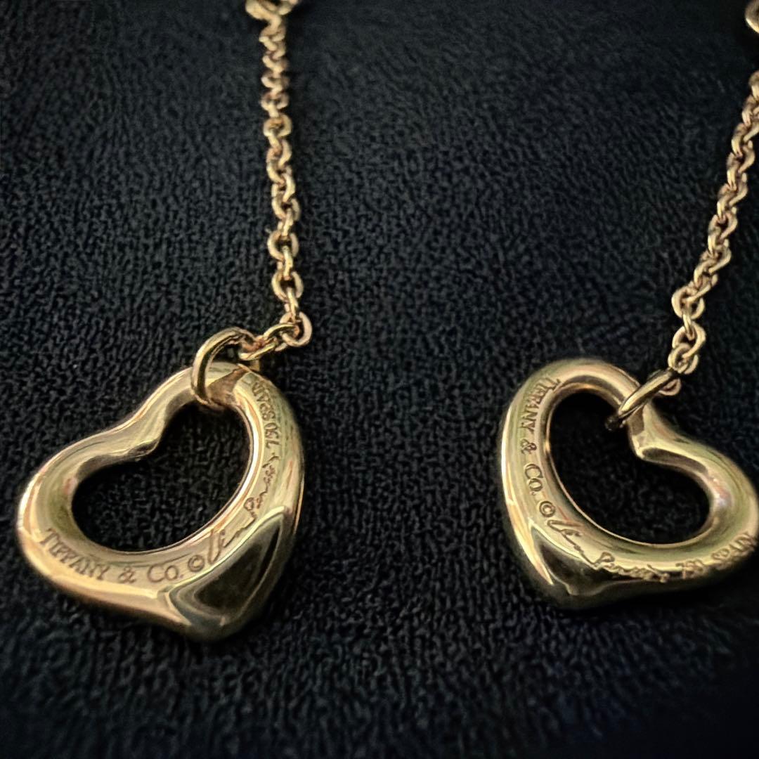 Y 　TIFFANYティファニー K18金　オープンハートピアス