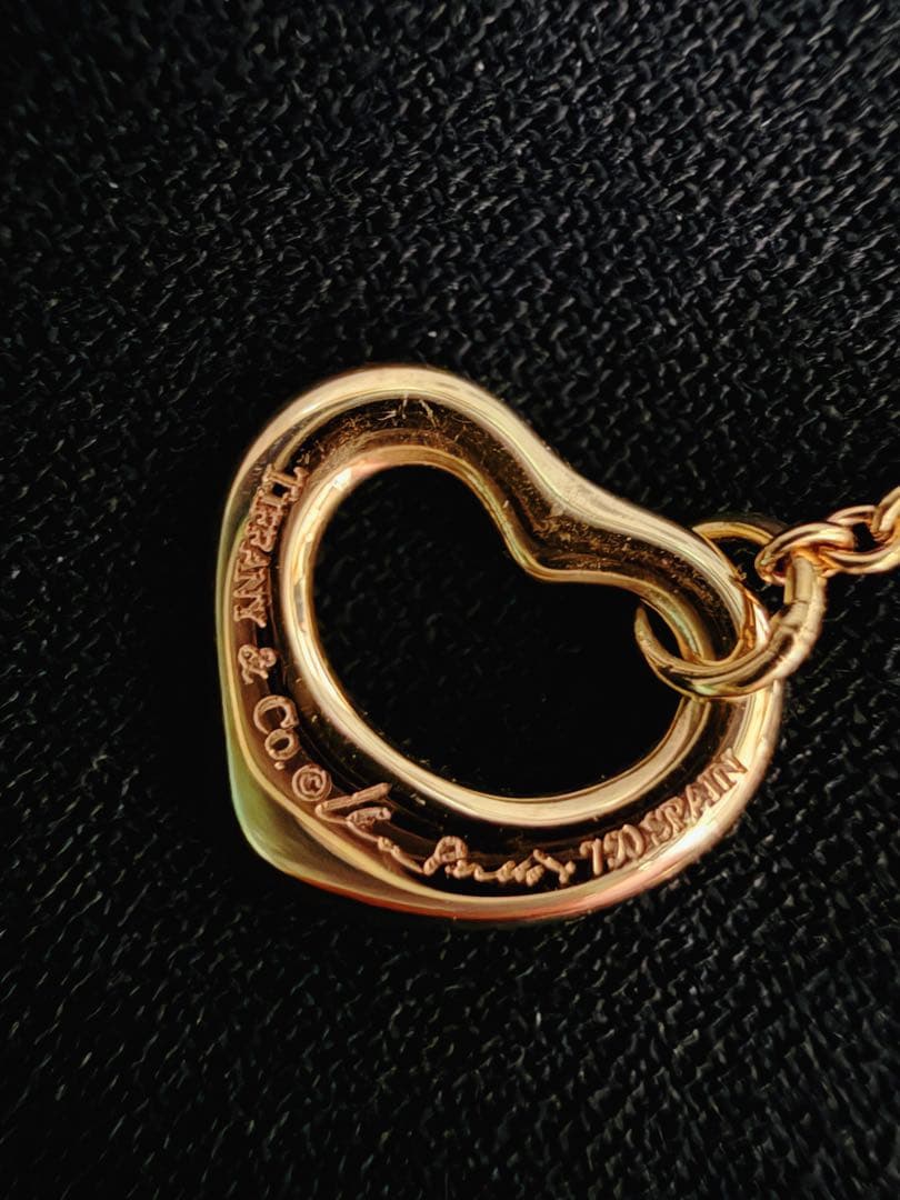 Y 　TIFFANYティファニー K18金　オープンハートピアス