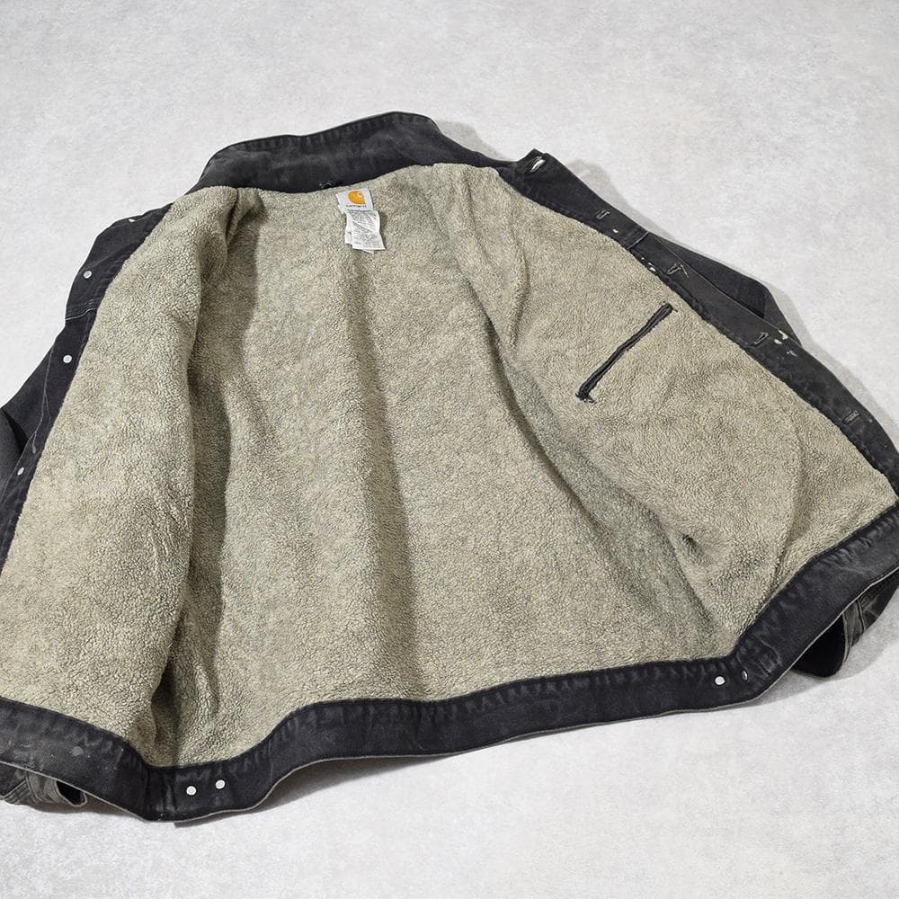 90s carhartt 激渋 ペンキ ダック トラッカージャケット 黒 XL