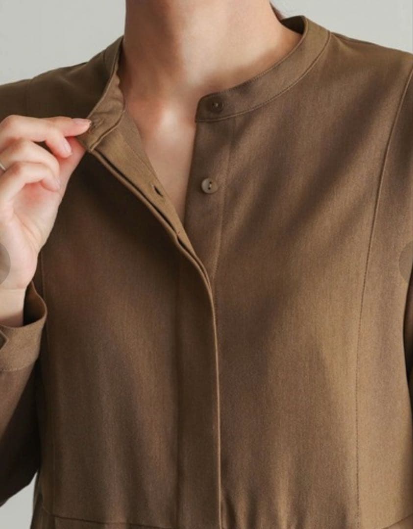 新品！アーバンリサーチ ドアーズ サイドプリーツ 切替ワンピース M チャコール