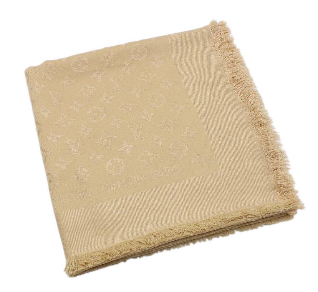 R2761 美品 ルイヴィトン ショール・モノグラム ウール×シルク ストール