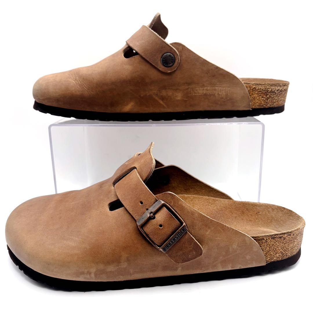 【美品】BIRKENSTOCK ボストン 41 タバコブラウン レザー 26.5